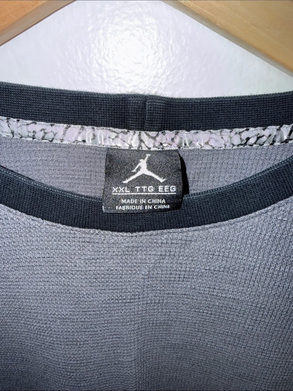 Nike Air Jordan Waffle Knit Thermal Long Sleeve Shirt Grey Men’s XXL